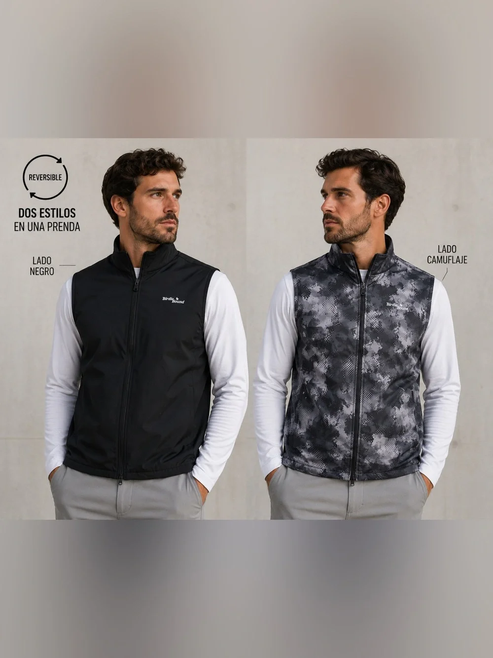 Birdie Bound Reversible Golf Vest Men’s M NWT Black Camo Full Zip